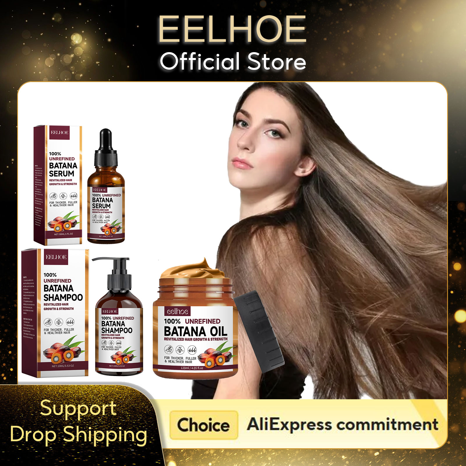 Keratin Treatment Set - EELHOE minyak Batana alami, melembabkan dalam