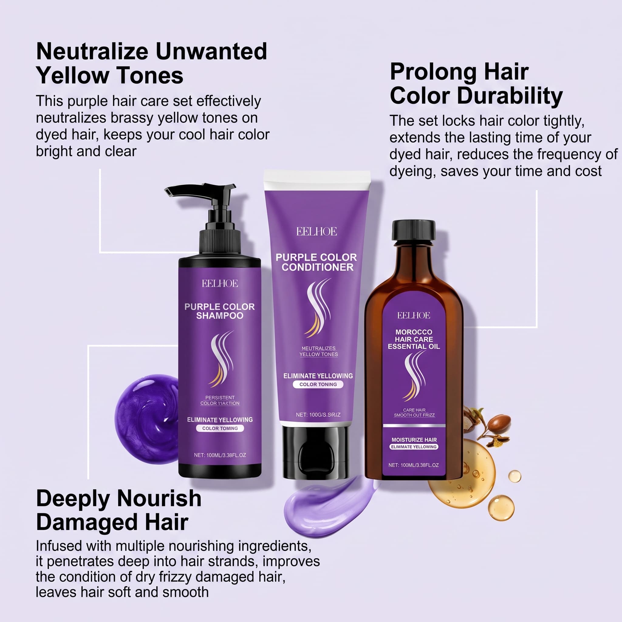Set Sampo Ungu Dengan Kondisio - Hair Care Products ulasan dan harga