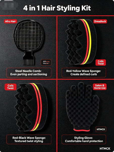 Set Sisir Spons Rambut Afro, S - Twist Sponge Coil ulasan dan harga